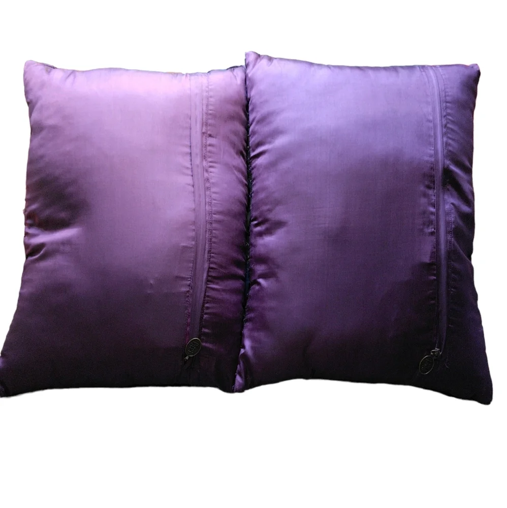 Pier 1 Imports 13x18 Purple Ruffle Rectangle Zip Case Decor Pillow Set